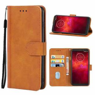 Leather Phone Case For Motorola Moto Z3(Brown)