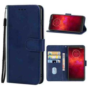 Leather Phone Case For Motorola Moto Z3(Blue)