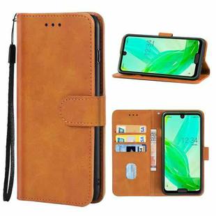 Leather Phone Case For Sharp Aquos R2(Brown)