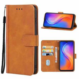 Leather Phone Case For Tecno spark 8(Brown)