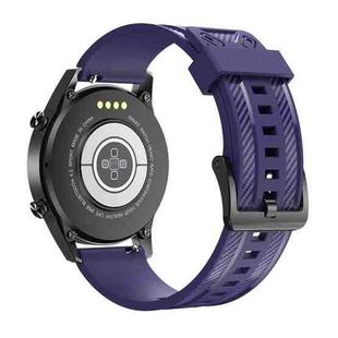 For Samsung Galaxy Watch 3 45mm / Suunto 9 Peak 22mm Carbon Fiber Silicone Watch Band(Blue)