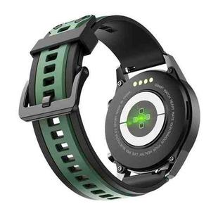 For Samsung Galaxy Watch 3 45mm / Suunto 9 Peak 22mm Contrast Color Silicone Watch Band(Black Army Green)