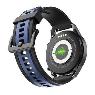 For Samsung Galaxy Watch 3 45mm / Suunto 9 Peak 22mm Contrast Color Silicone Watch Band(Black Blue)