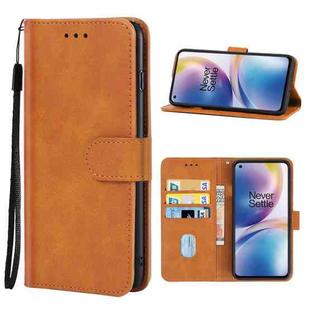 Leather Phone Case For OnePlus Nord 2 5G(Brown)