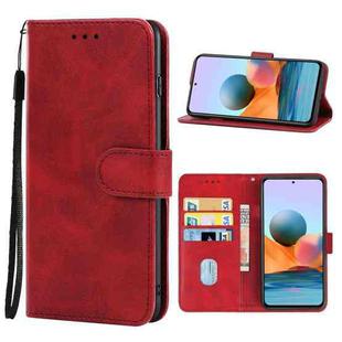 Leather Phone Case For Redmi Note 10 4G India / Note 10S(Red)