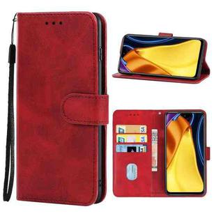 Leather Phone Case For Xiaomi Poco M3(Red)