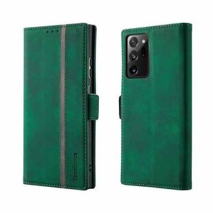 For Samsung Galaxy Note20 Ultra Splicing Skin Feel Magnetic Leather Phone Case(Green)