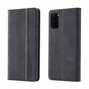 For Samsung Galaxy S20 Splicing Skin Feel Magnetic Leather Phone Case(Black)