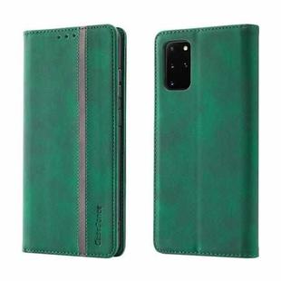 For Samsung Galaxy S20+ Splicing Skin Feel Magnetic Leather Phone Case(Green)