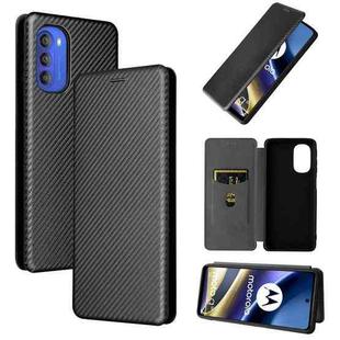 For Motorola Moto G51 5G Carbon Fiber Texture Flip Leather Phone Case(Black)