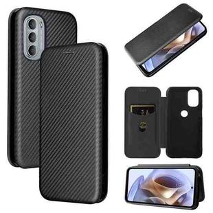 For Motorola Moto G31 / G41 Carbon Fiber Texture Flip Leather Phone Case(Black)