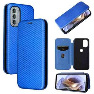 For Motorola Moto G31 / G41 Carbon Fiber Texture Flip Leather Phone Case(Blue)