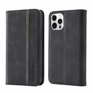 Splicing Skin Feel Magnetic Leather Phone Case For iPhone 12 Pro Max(Black)