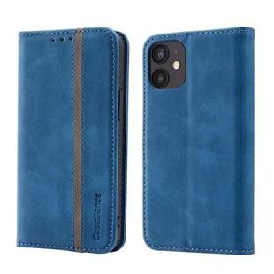 For iPhone 12 mini Splicing Skin Feel Magnetic Leather Phone Case (Blue)