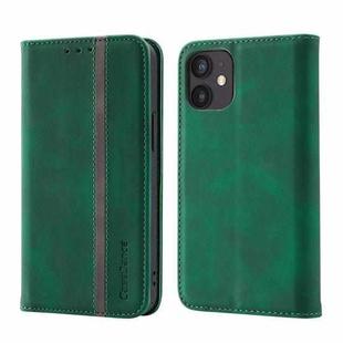 For iPhone 12 mini Splicing Skin Feel Magnetic Leather Phone Case (Green)