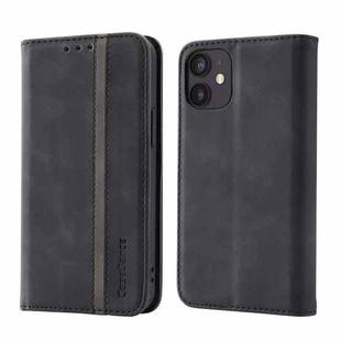 For iPhone 11 Splicing Skin Feel Magnetic Leather Phone Case (Black)