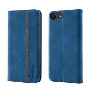 Splicing Skin Feel Magnetic Leather Phone Case For iPhone 6s Plus / 6 Plus(Blue)