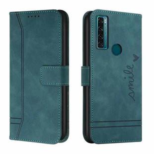 For TCL 20 SE Retro Skin Feel Horizontal Flip Soft TPU + PU Leather Phone Case(Dark Green)