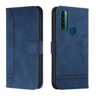 For TCL 20 SE Retro Skin Feel Horizontal Flip Soft TPU + PU Leather Phone Case(Blue)