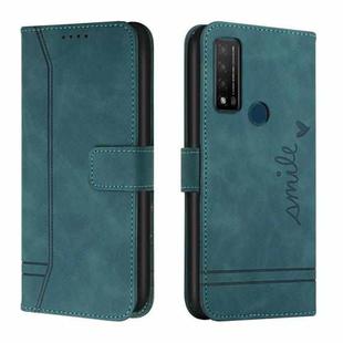 For TCL 20 R 5G Retro Skin Feel Horizontal Flip Soft TPU + PU Leather Phone Case(Dark Green)