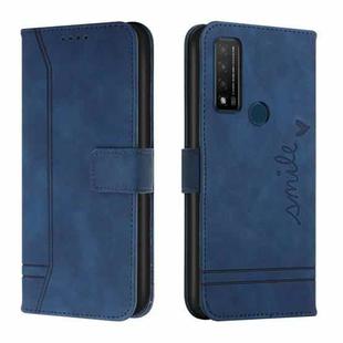 For TCL 20 R 5G Retro Skin Feel Horizontal Flip Soft TPU + PU Leather Phone Case(Blue)