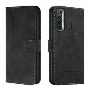 For Tecno Camon 17 Retro Skin Feel Horizontal Flip Soft TPU + PU Leather Phone Case(Black)