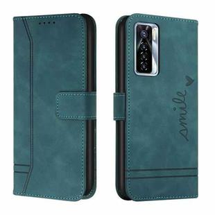 For Tecno Camon 17 Pro Retro Skin Feel Horizontal Flip Soft TPU + PU Leather Phone Case(Dark Green)