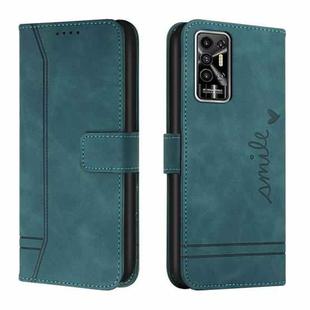 For Tecno Pova 2 Retro Skin Feel Horizontal Flip Soft TPU + PU Leather Phone Case(Dark Green)