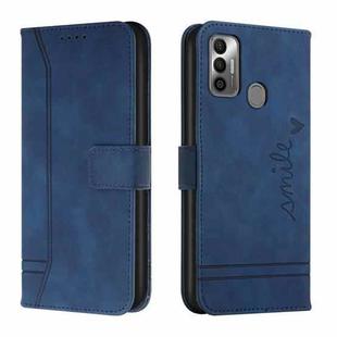 For Tecno Spark 7 Retro Skin Feel Horizontal Flip Soft TPU + PU Leather Phone Case(Blue)