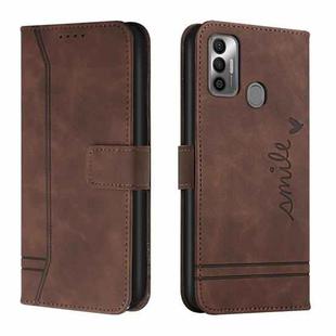 For Tecno Spark 7 Retro Skin Feel Horizontal Flip Soft TPU + PU Leather Phone Case(Coffee)