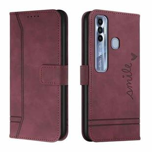 For Tecno Spark 7 Pro Retro Skin Feel Horizontal Flip Soft TPU + PU Leather Phone Case(Wine Red)