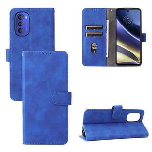 For Motorola Moto G51 5G Skin Feel Magnetic Flip Leather Phone Case(Blue)