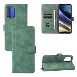 For Motorola Moto G51 5G Skin Feel Magnetic Flip Leather Phone Case(Green)