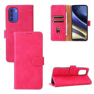 For Motorola Moto G51 5G Skin Feel Magnetic Flip Leather Phone Case(Rose Gold)