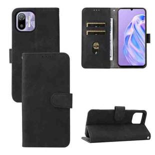 For Ulefone Note 6 Skin Feel Magnetic Flip Leather Phone Case(Black)