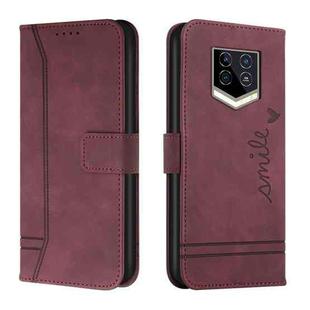 For Oukitel WP15 Retro Skin Feel Horizontal Flip Soft TPU + PU Leather Phone Case(Wine Red)