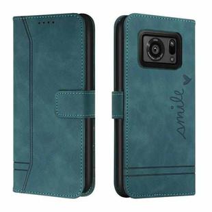 For Sharp Aquos R6 Retro Skin Feel Horizontal Flip Soft TPU + PU Leather Phone Case(Dark Green)