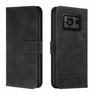 For Sharp Aquos R6 Retro Skin Feel Horizontal Flip Soft TPU + PU Leather Phone Case(Black)