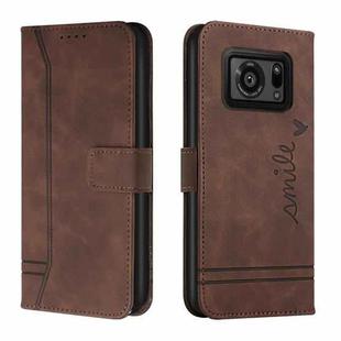 For Sharp Aquos R6 Retro Skin Feel Horizontal Flip Soft TPU + PU Leather Phone Case(Coffee)