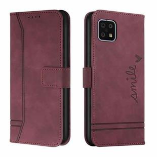 For Sharp Aquos Sense 6 Retro Skin Feel Horizontal Flip Soft TPU + PU Leather Phone Case(Wine Red)