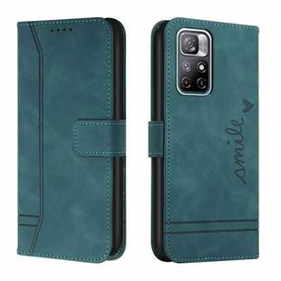 For Xiaomi Redmi Note 11 Retro Skin Feel Horizontal Flip Soft TPU + PU Leather Phone Case(Dark Green)