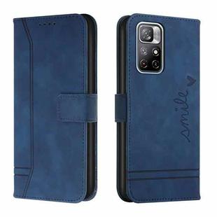 For Xiaomi Redmi Note 11 Retro Skin Feel Horizontal Flip Soft TPU + PU Leather Phone Case(Blue)
