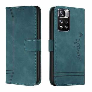 For Xiaomi Redmi Note 11 Pro Retro Skin Feel Horizontal Flip Soft TPU + PU Leather Phone Case(Dark Green)