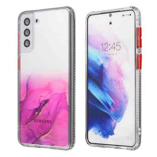 For Samsung Galaxy S22 5G Glittery Marble Pattern TPU + Acrylic Phone Case(Purple)