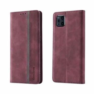 For OPPO Find X3 / X3 Pro Splicing Skin Feel Magnetic Leather Phone Case(Wine Red)