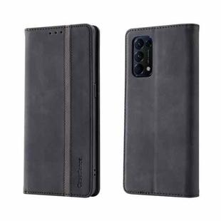 For OPPO Find X3 Lite Splicing Skin Feel Magnetic Leather Phone Case(Black)