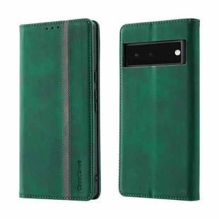 For Google Pixel 6 Splicing Skin Feel Magnetic Leather Phone Case(Green)