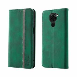 For Xiaomi Redmi Note 9 Splicing Skin Feel Magnetic Leather Phone Case(Green)