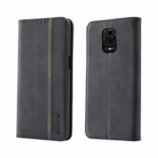 For Xiaomi Redmi Note 9 Pro Splicing Skin Feel Magnetic Leather Phone Case(Black)