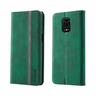 For Xiaomi Redmi Note 9 Pro Splicing Skin Feel Magnetic Leather Phone Case(Green)